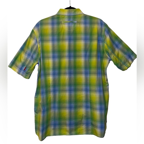 Signum European Relaxed Short Sleeve Collared Men’s Button Down Plaid Shirt - L - Picture 2 of 4